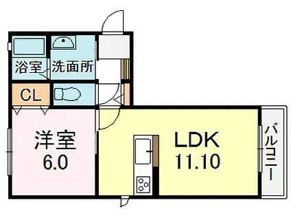 シャーメゾン リーリエ E/F E棟(1LDK/1階)の間取り写真