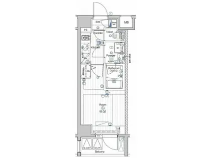 PREMIUM CUBE 大井町 MO(1K/4階)の間取り写真
