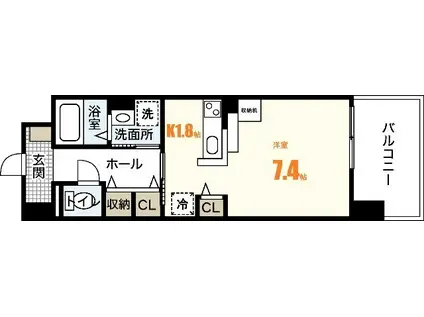 SUNFLOWER(1K/1階)の間取り写真