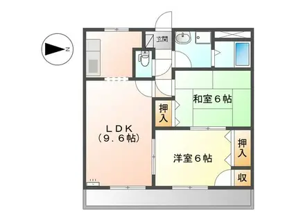 サンシャイン橿原(2LDK/2階)の間取り写真