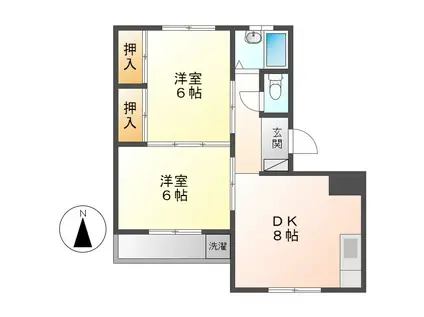 マンションヒロタB(2DK/4階)の間取り写真