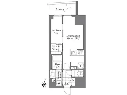 グランリビオ千代田平河町(1LDK/10階)の間取り写真