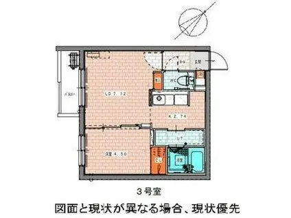 TOMORROW福住 イースト(1LDK/4階)の間取り写真