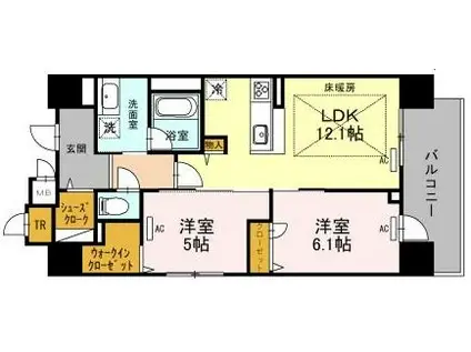 IBC RESIDENCE WSET(2LDK/10階)の間取り写真