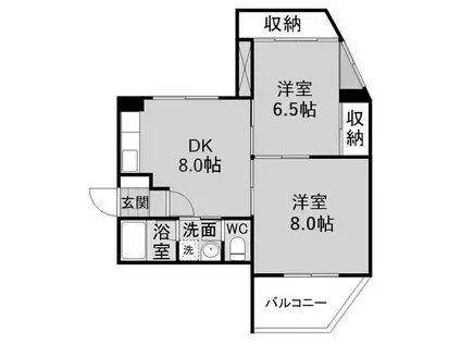 アクセスストリート(2DK/6階)の間取り写真