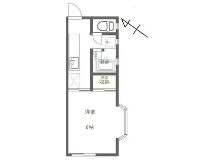 オクト1成田(1K/1階)の間取り写真