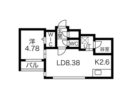 HGS ノース23(1LDK/2階)の間取り写真