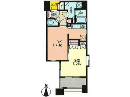 プライムアーバン恵比寿II(1LDK/7階)の間取り写真