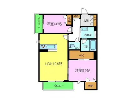 LUMIERE MAISON(2LDK/2階)の間取り写真
