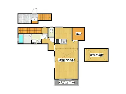 WOODY HOUSE(ワンルーム/2階)の間取り写真