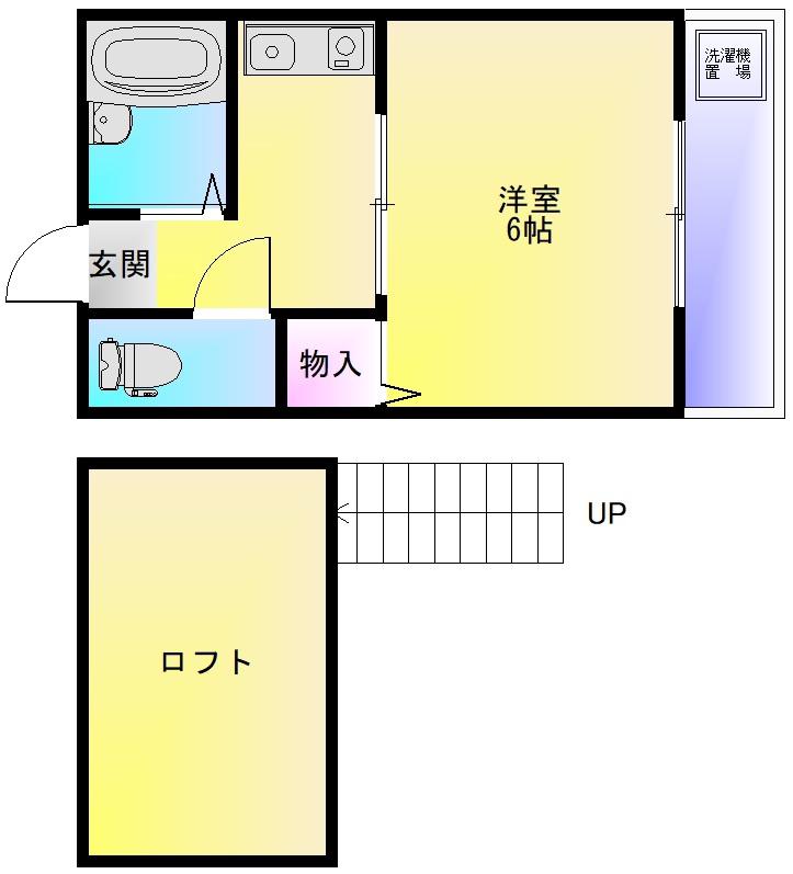キティハウス(1K/2階)の間取り写真