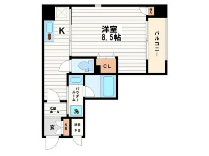 フォーチュン松屋町(1K/9階)の間取り写真