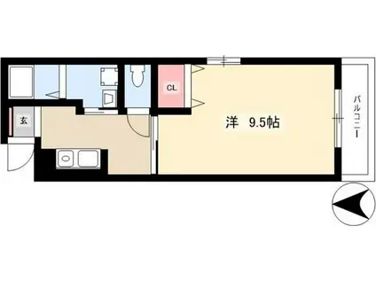 グランソワール(1K/2階)の間取り写真