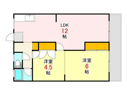 APIA FUCHU HONMACHI(2LDK/2階)の間取り写真