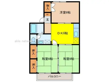 サンロードTKI(3DK/2階)の間取り写真