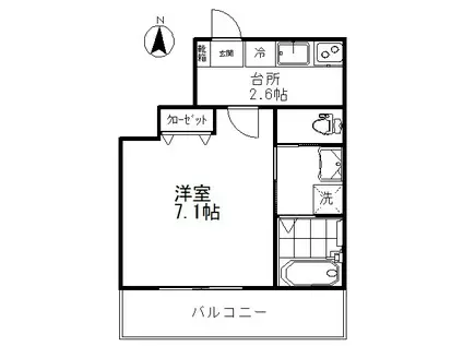 レセーナ滝野川(1K/2階)の間取り写真