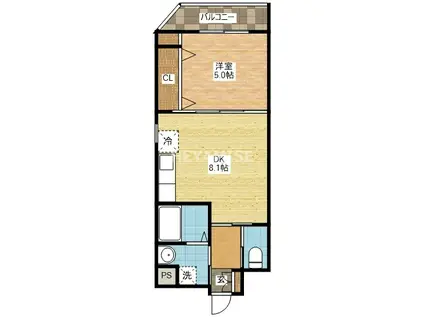 FELICE ACT.1(1DK/2階)の間取り写真