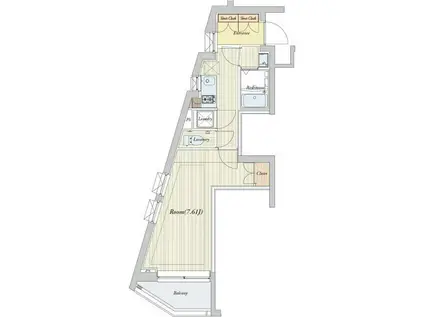 ビバリーホームズ常盤台III(1K/2階)の間取り写真
