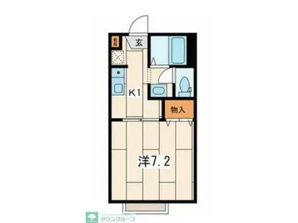 FLOWER COURT フラワーコート(1K/1階)の間取り写真