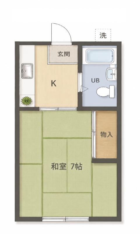 プレステージ伊勢原(1K/2階)の間取り写真