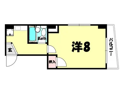 シャトラール(1K/5階)の間取り写真