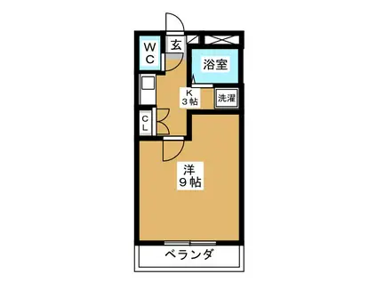 ルネッサ(1K/1階)の間取り写真