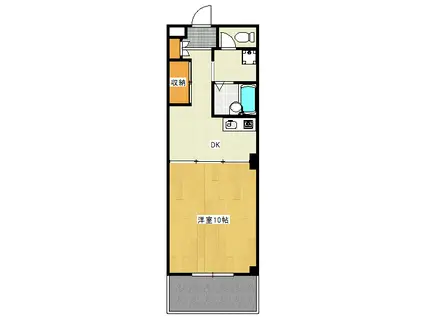 ビューハイツ(1DK/2階)の間取り写真