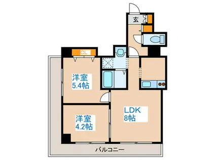 JEWEL TOWER(2LDK/13階)の間取り写真