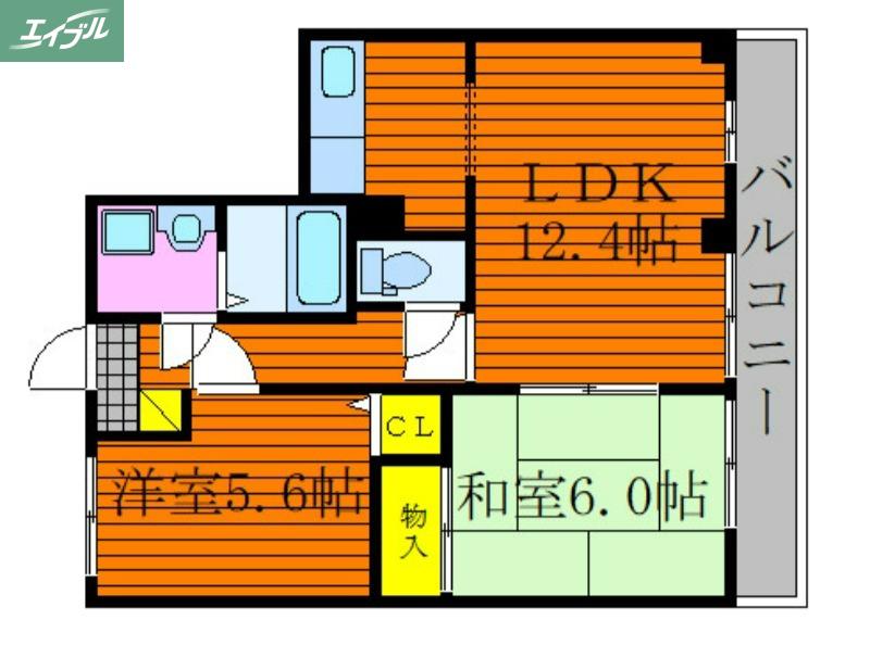 カンフォタブル(2LDK/1階)の間取り写真