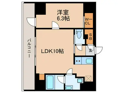 VORT飯田橋レジデンス(1LDK/6階)の間取り写真