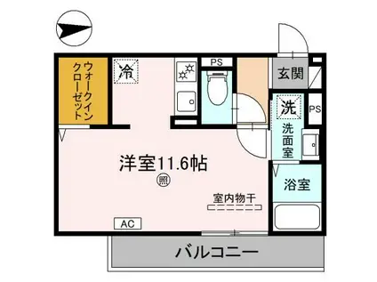 SINCERITE(ワンルーム/2階)の間取り写真