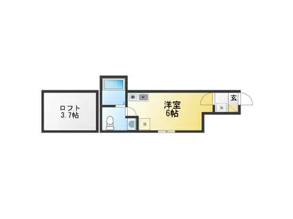 ベイフラット南太田(ワンルーム/2階)の間取り写真