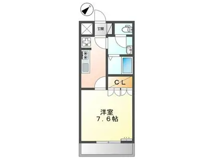 エターナル KT 守山市阿村(1K/1階)の間取り写真