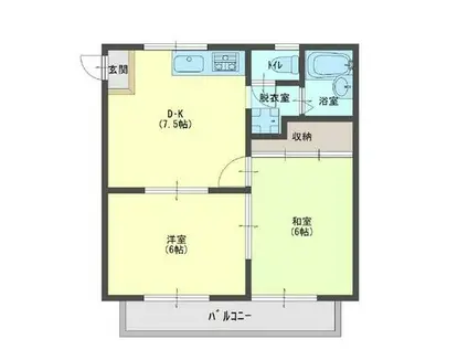 マンナハイツ(2DK/2階)の間取り写真