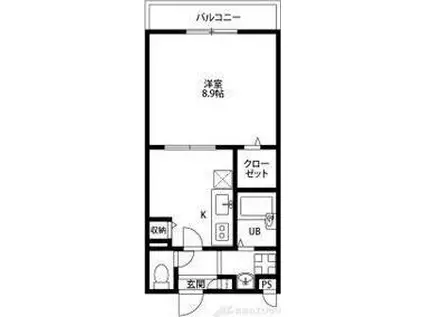 アムールプログレ(1K/1階)の間取り写真