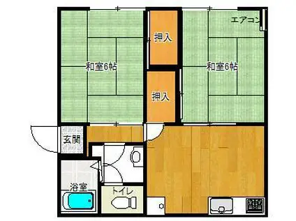 リバーサイド(2DK/1階)の間取り写真