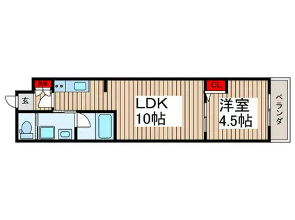 ALIVIS本八幡(1LDK/4階)の間取り写真