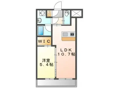プレジオ吹田(1LDK/2階)の間取り写真