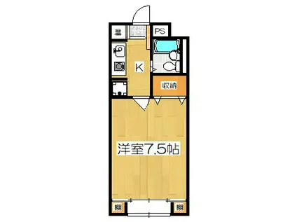 サンライズ大宅(1K/2階)の間取り写真