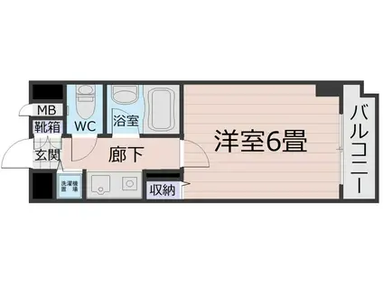 トーカンキャステール交通局前(1K/3階)の間取り写真