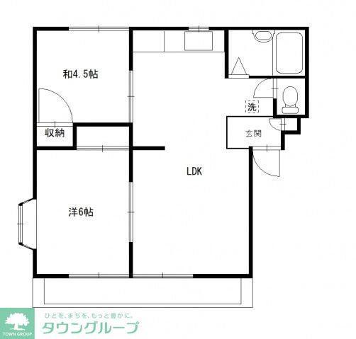 ベルシオン緑丘(2LDK/2階)の間取り写真