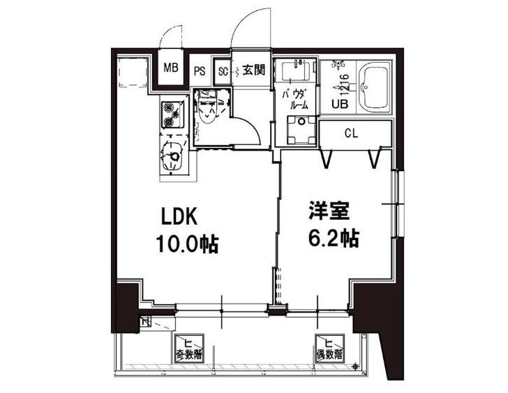 メゾンドアーク南大井(1LDK/10階)の間取り写真