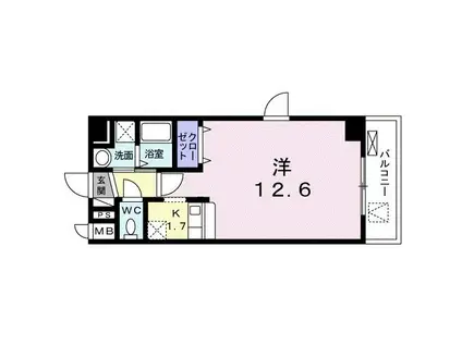 リョーアイ(1K/2階)の間取り写真