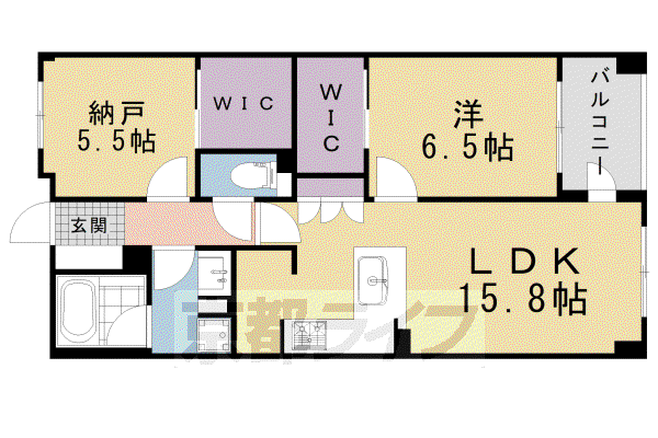 ローレルコート京都御所東(1SLDK/4階)の間取り写真