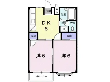 エルディム寿II(2DK/2階)の間取り写真