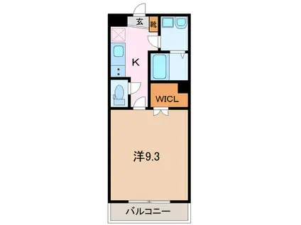 ヴィヴル ミュウII(1K/2階)の間取り写真