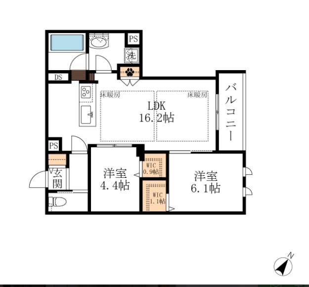 VICTOIRE 南流山(2LDK/4階)の間取り写真