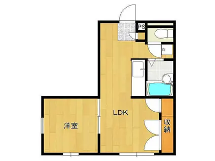 メゾンラピスI(1LDK/1階)の間取り写真