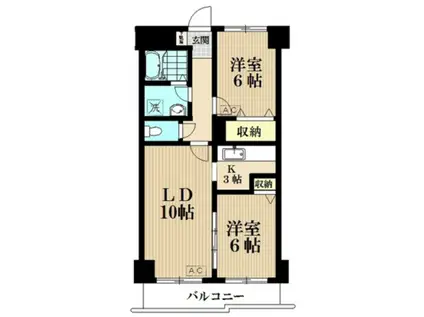 セントラルパレス(2LDK/3階)の間取り写真