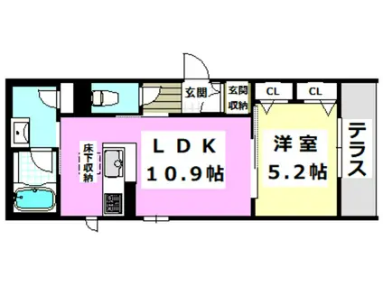 シャーメゾン ロワジール(1LDK/1階)の間取り写真